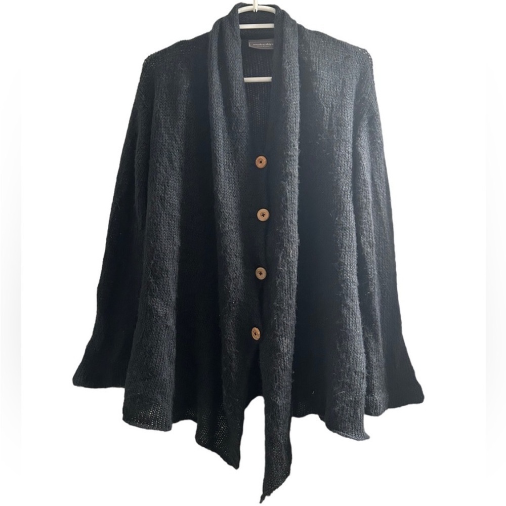 Wooden Ships Black Shawl Cardigan Sweater